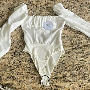 Princess Polly Laura Body Suit- White Size Small NWT